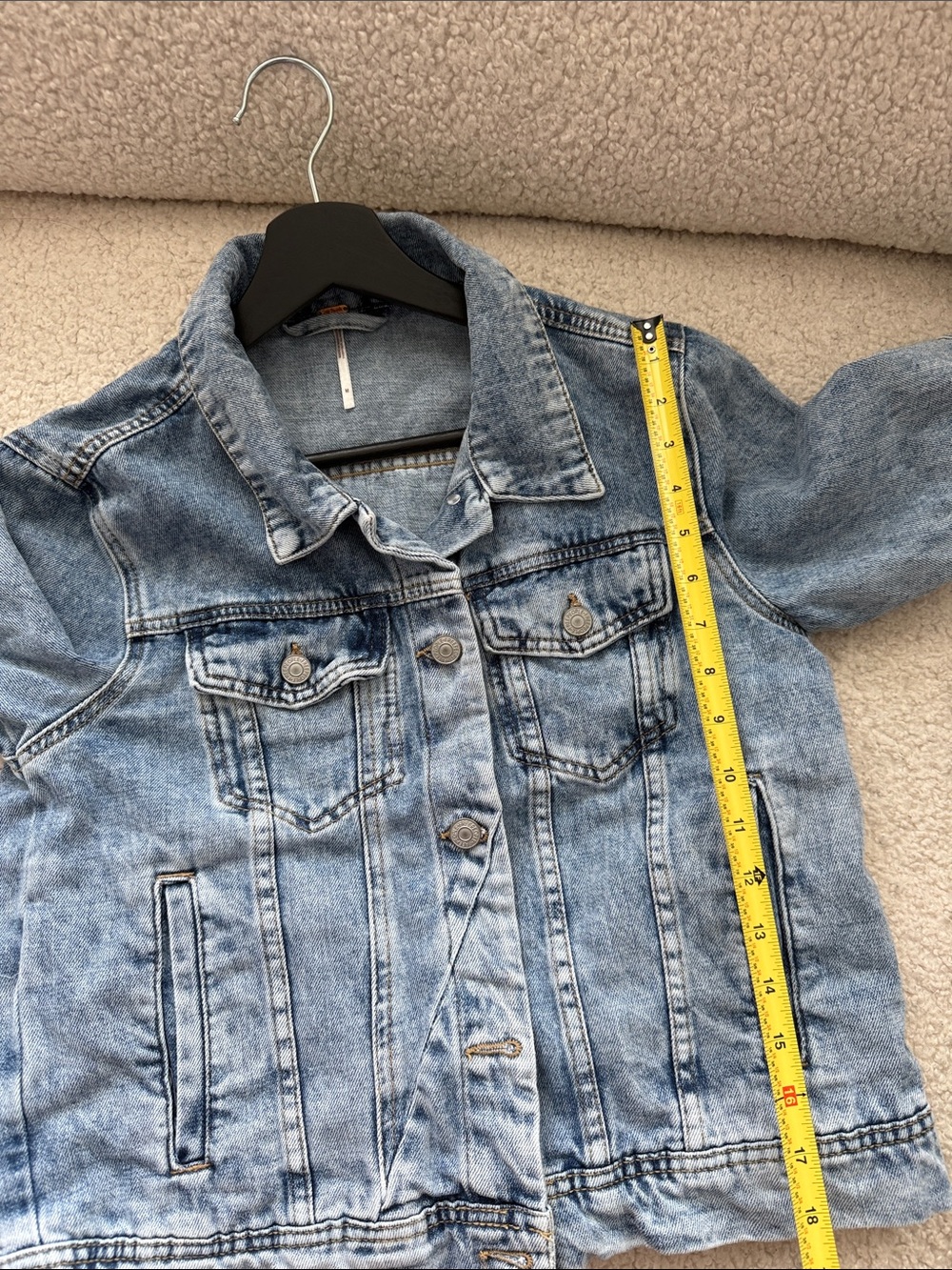 Free People Light Wash Cropped Denim Jacket - Picture 10 of 14